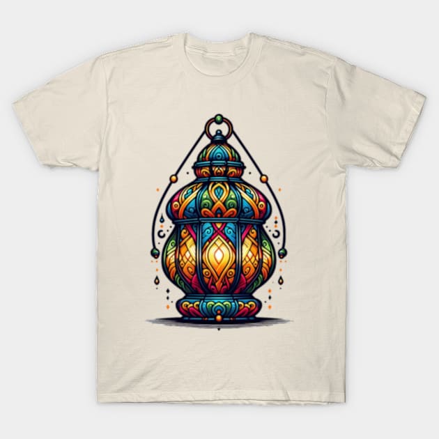 Moorish Charm: Colorful Lantern Artwork T-Shirt by AmelieDior